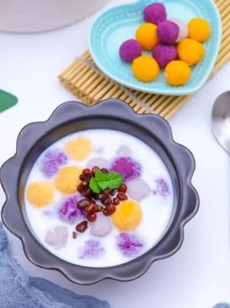 Three-color Taro Balls Baby Food Supplement Recipe recipe