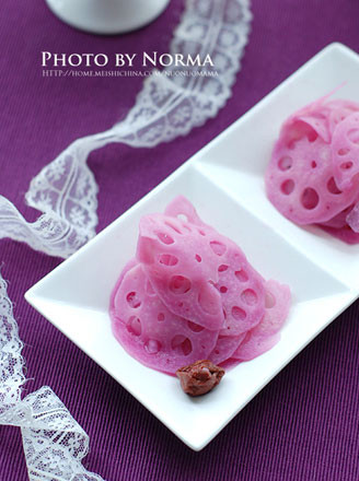 Purple Cabbage Lotus Root Slices recipe