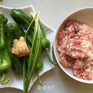 #trust之美#stuffed Meat with Tiger Skin and Green Pepper recipe