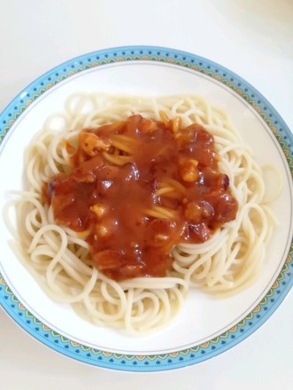 Spaghetti with Bacon Meat Sauce recipe