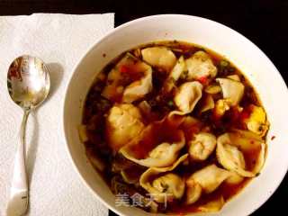 Hot and Sour Chicken Wonton Soup recipe