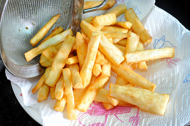 Fried Yam Sticks recipe