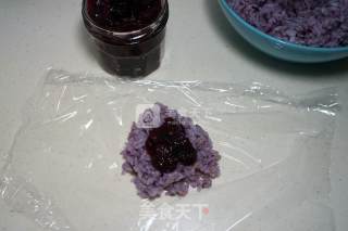 Purple Sweet Potato Rice Balls with Cranberry Jam recipe