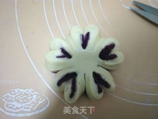 #花样美食#purple Sweet Potato Flower Bag recipe