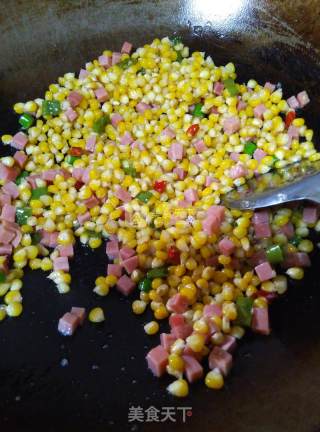 Fried Corn with Ham recipe