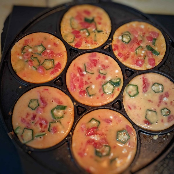 Tomato Okra Egg Pancake recipe