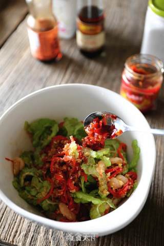 Chopped Pepper and Bitter Gourd Mixed with Shrimp recipe