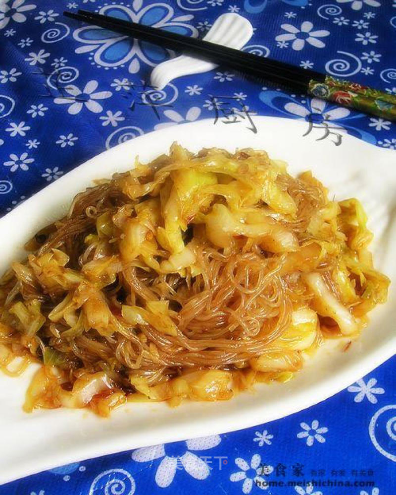 Stir-fried Vermicelli Cabbage with Shrimp Sauce recipe