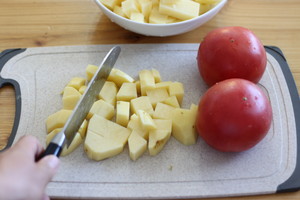 Sweet and Sour-diced Tomato and Potato recipe