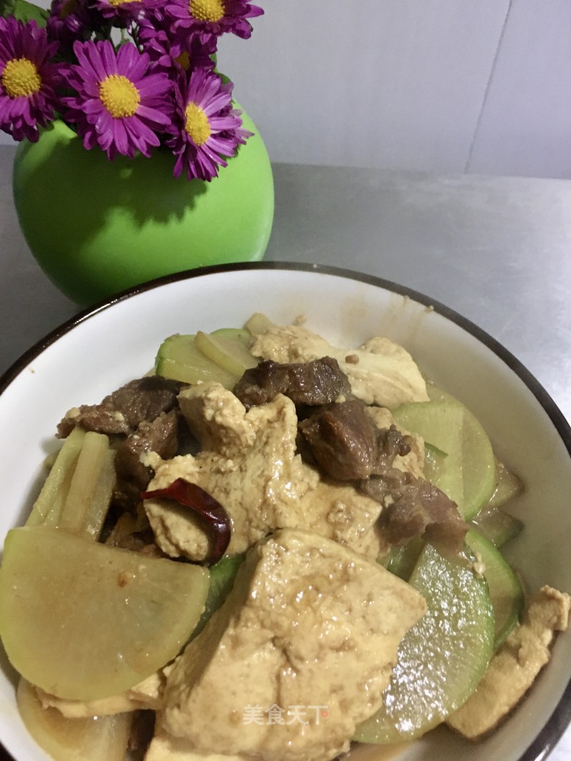 "carrot" Braised Pork and Stewed Tofu with Carrots recipe