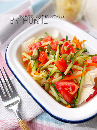 Green and Red Silk Refreshing Vegetable Salad [fat Reduction Recipe] recipe