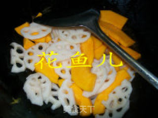 Stir-fried Pumpkin with Lotus Root recipe