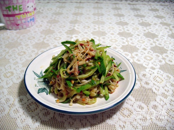 Cucumber with Golden Needle Mushroom recipe