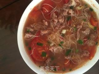 Yam Noodle Paste + Beef + Tomatoes🍅 recipe