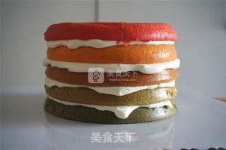 #aca烤明星大赛#five-color Rainbow Cake recipe