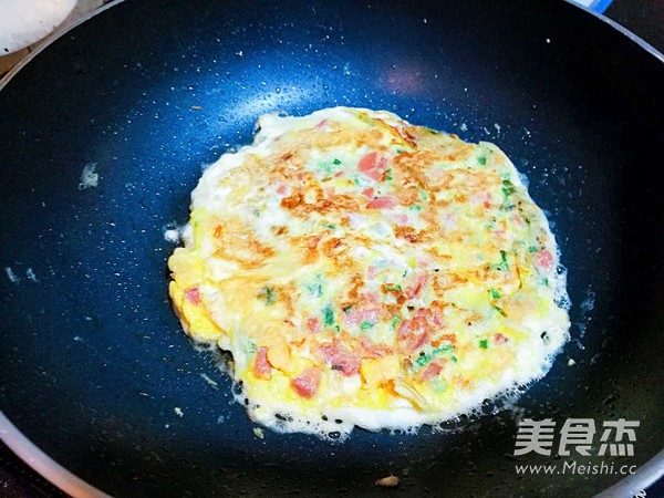 Quick Breakfast-egg Ham Pancakes recipe