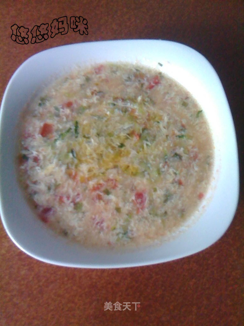 Tomato Cucumber Egg Drop Soup recipe