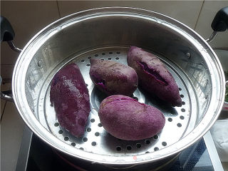 Sweet Bean Paste Purple Sweet Potato Balls recipe