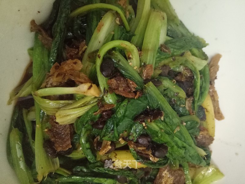 Stir-fried Lettuce with Dace in Black Bean Sauce recipe