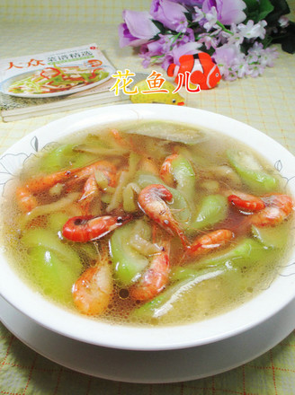 Shrimp and Loofah Soup with Shredded Mustard recipe