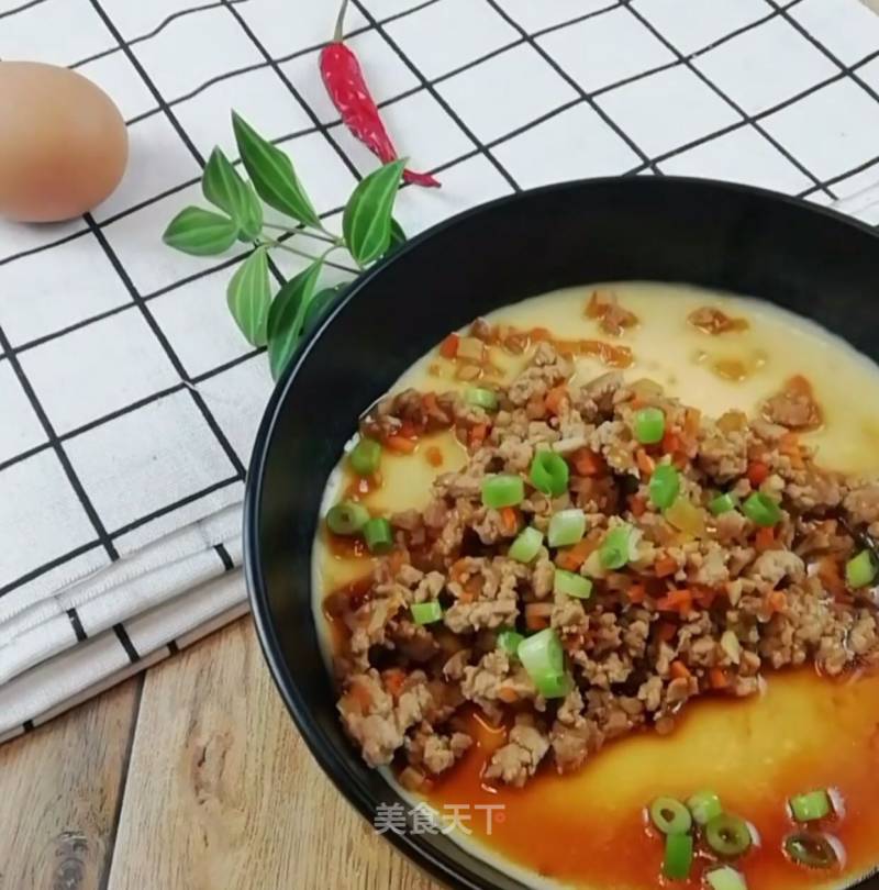 Steamed Egg with Minced Meat recipe