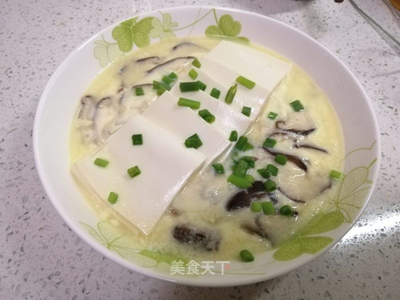 Steamed Egg with Tofu and Mushroom recipe