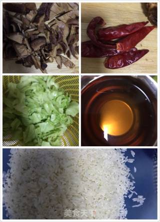 Mushroom and Fish Dried Salted Rice recipe