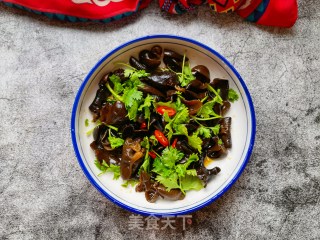 Millet Pepper and Coriander Mixed with Fungus recipe