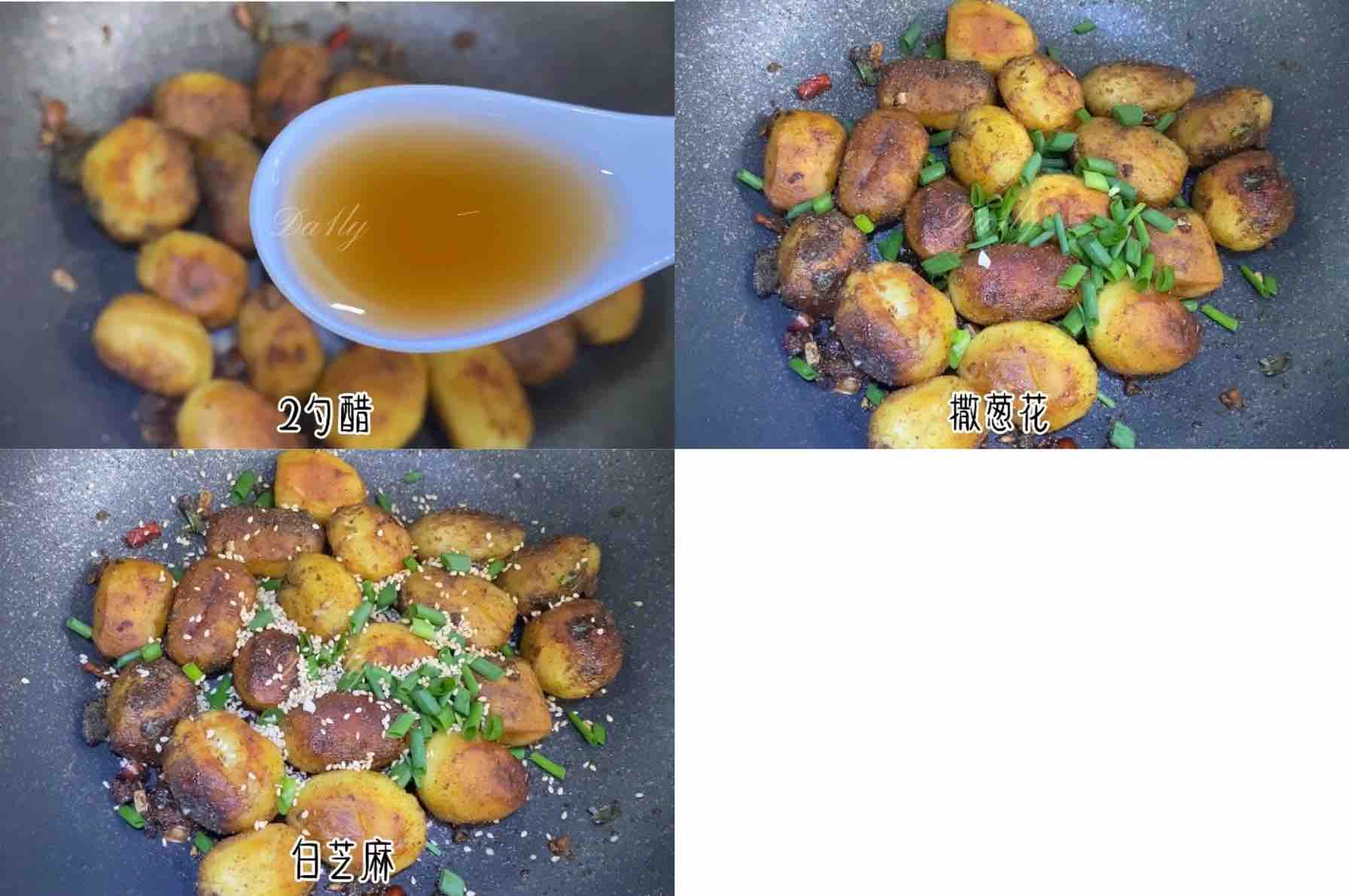 Crispy on The Outside and Sticky on The Inside, Kills The Pan-fried Small Potatoes at The Roadside Stall recipe