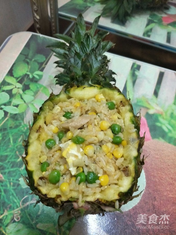 Pineapple Bowl with Beans and Corn Fried Rice recipe