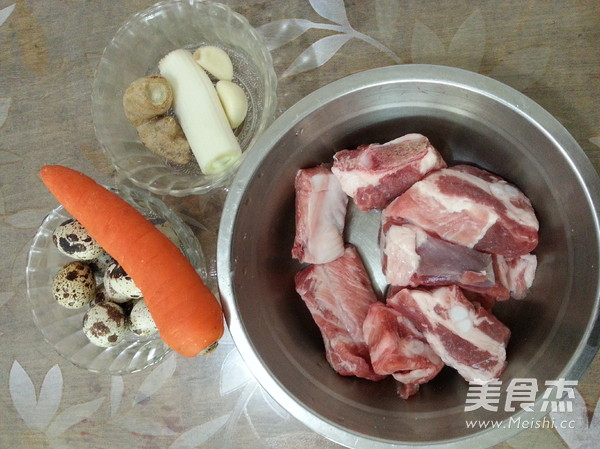 Braised Pork Ribs with Quail Eggs recipe