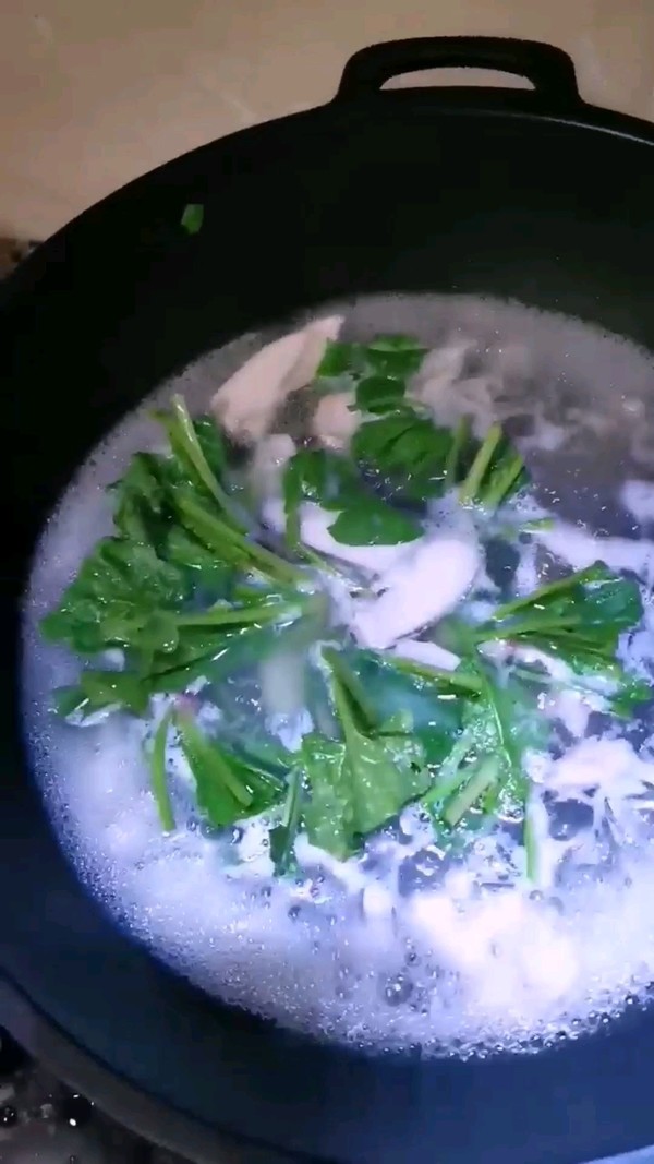 Scallop Diced Spinach Soup recipe