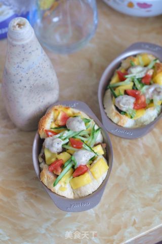 #四session Baking Contest and It's Love to Eat Festival# Roasted Duck Cheese Bread Cup recipe