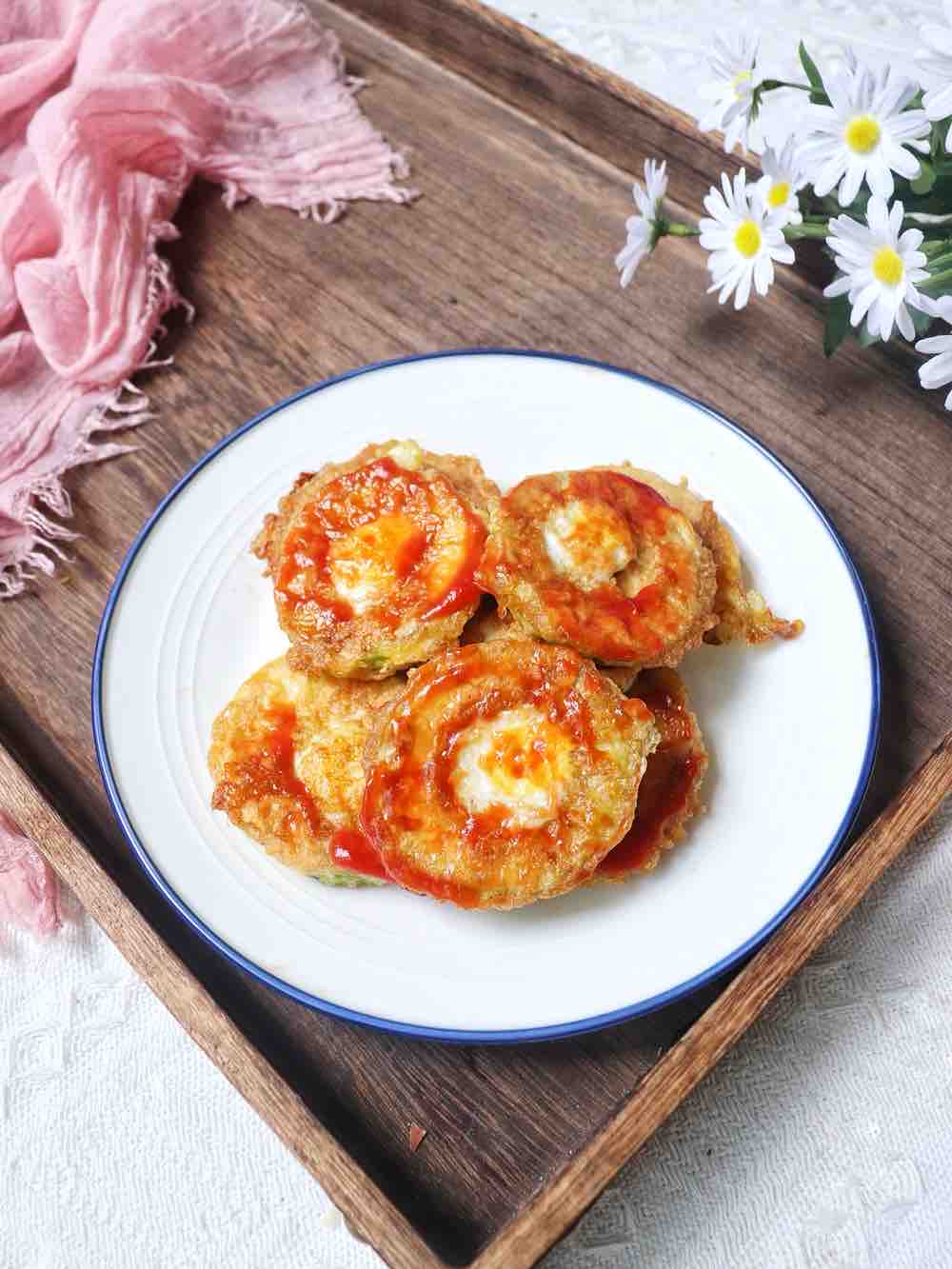 Fried Zucchini with Quail Eggs recipe
