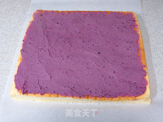 #柏翠大赛#cartoon Painting. 【purple Potato Yogurt Cake Roll】 recipe