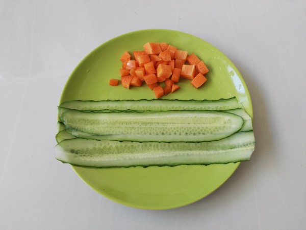 Cucumber Rolled Vegetable and Fruit Salad recipe