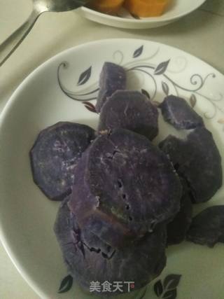 Yellow Purple Sweet Potato Glutinous Rice Cake recipe