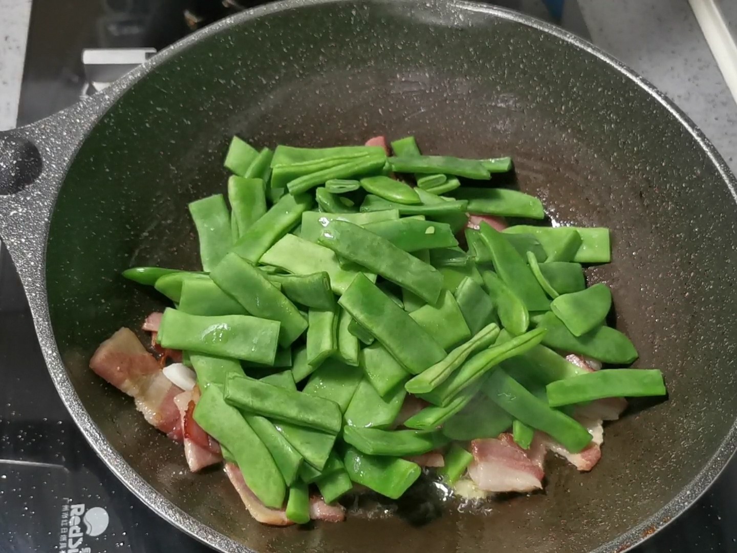 Fried Bacon with Lentils recipe