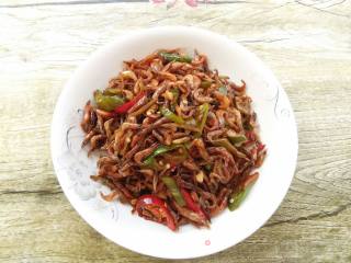 Fried Dried Small River Prawns with Chili recipe