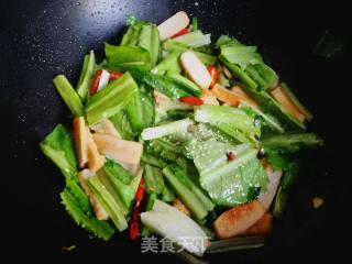 #团圆饭# Stir-fried Fish Tofu with Wheaten Vegetables recipe