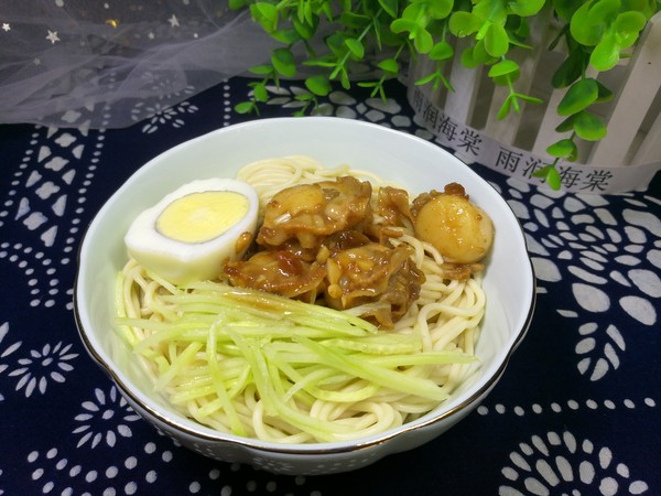 Noodles with Garlic Scallop Sauce recipe