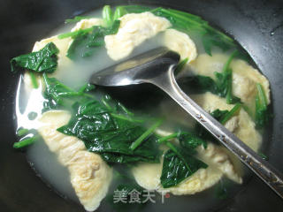 Spinach Egg Dumpling Vermicelli Soup recipe