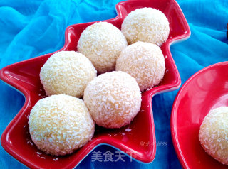 Sweet Potato Pork Floss Coconut Balls recipe