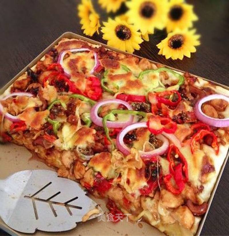 Cashew Chicken Thick Pie Pizza recipe