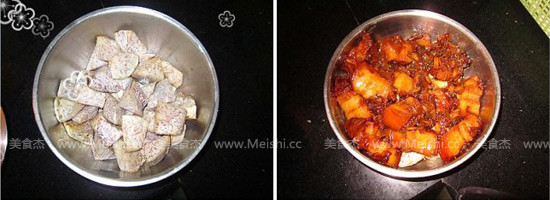 Braised Pork with Mei Cai and Taro recipe