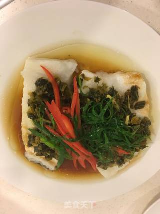 Steamed Codfish with Pickles recipe