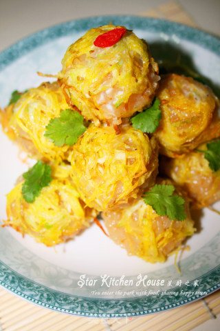 [shrimp Balls that Make You Delicious] Golden Glutinous Rice and Shrimp Balls recipe