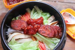 Bibimbap with Chinese Sausage recipe