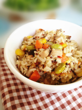 Tricolor Quinoa and Edamame Diced Rice recipe