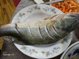 Steamed Sea Bass with Chopped Pepper and Garlic recipe